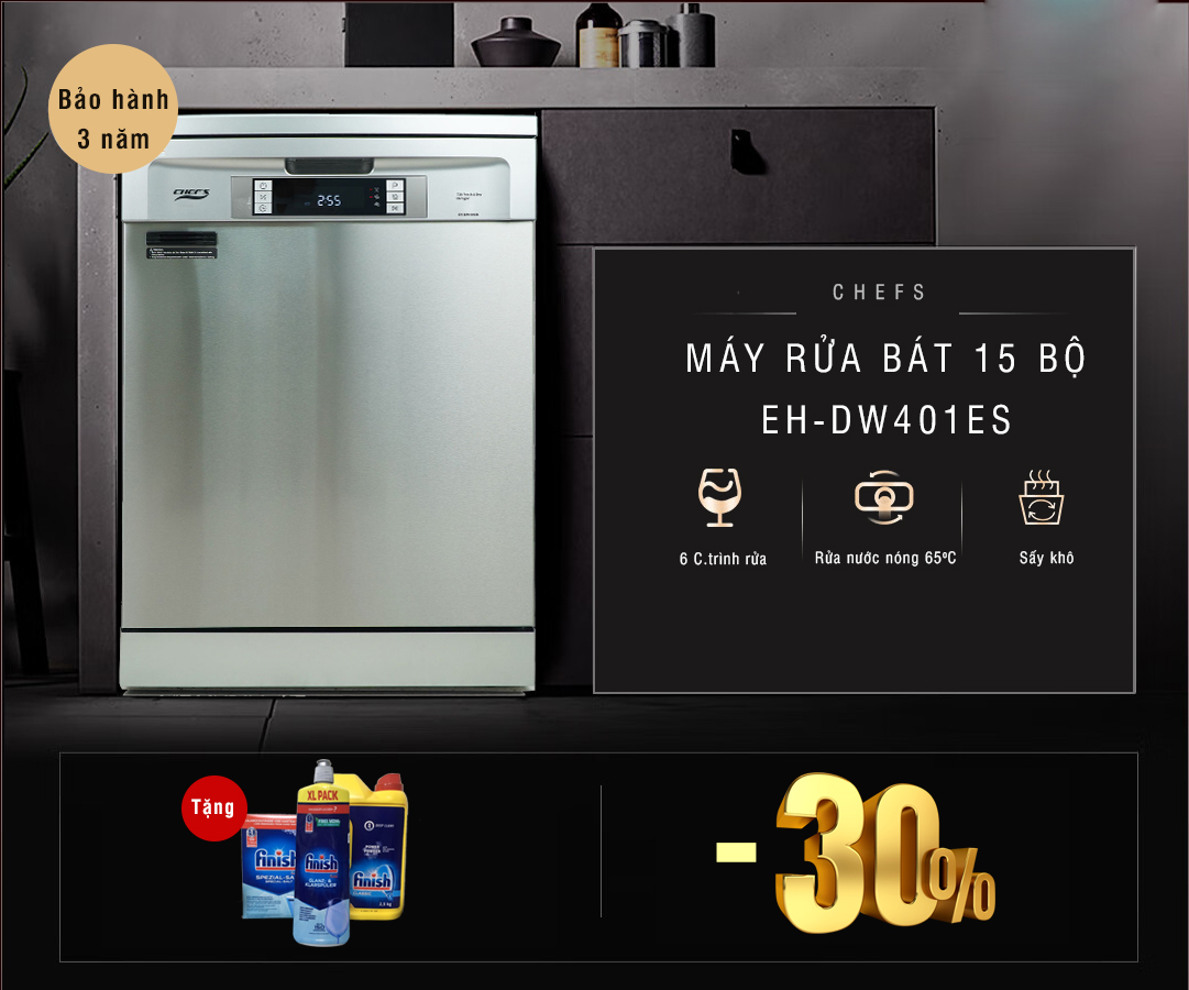 máy rửa bát chefs eh dw401es