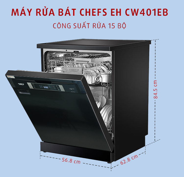 Thiết kế của máy rửa bát Chefs EH CW401EB