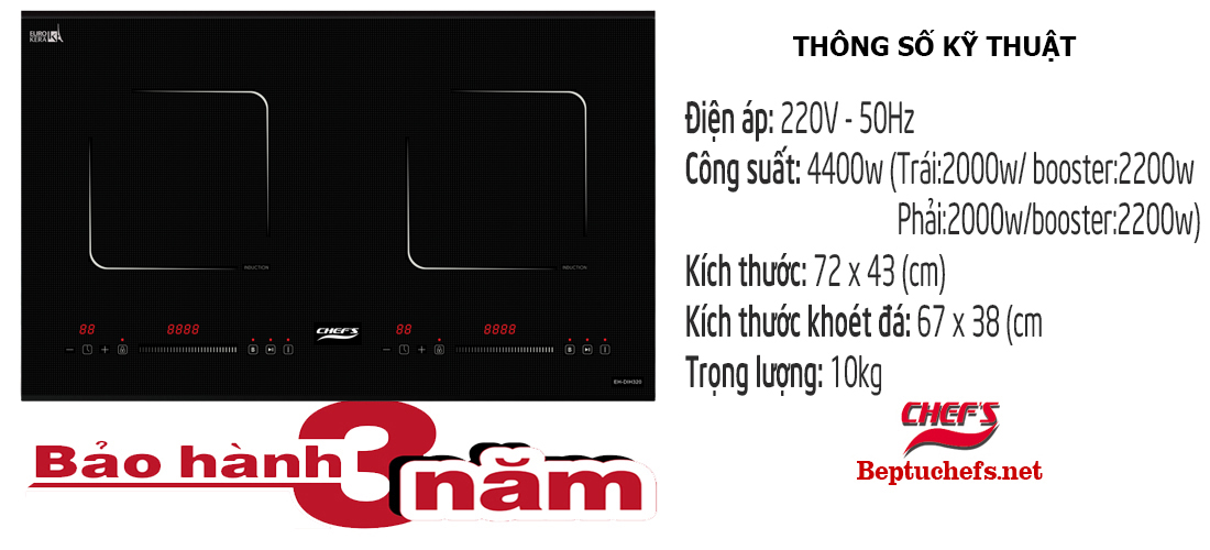 thông số bếp từ chefs eh dih320