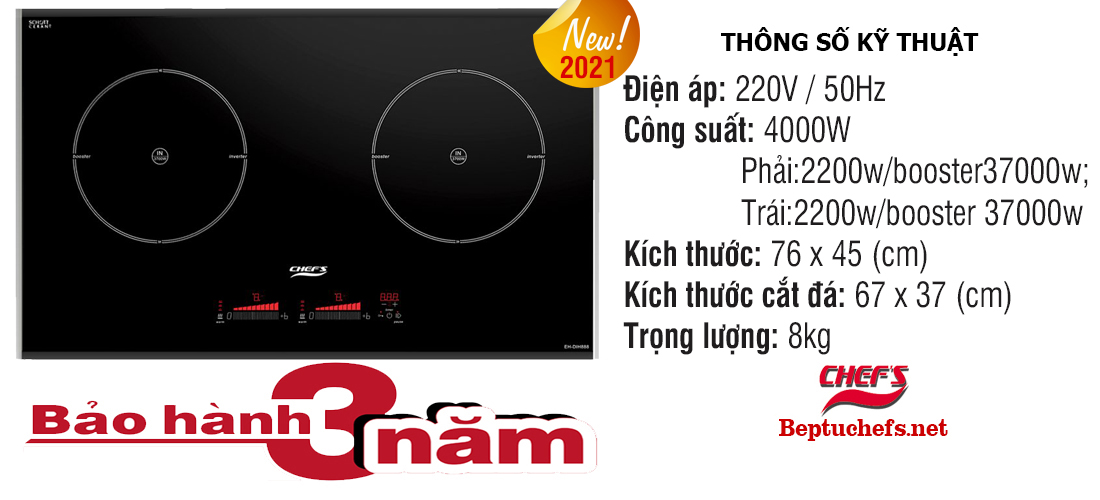 Tặng hút kính Vát cho bếp từ Chefs EH DIH888, giá không đổi Tặng hút kính Vát cho bếp từ Chefs EH DIH888, giá không đổi