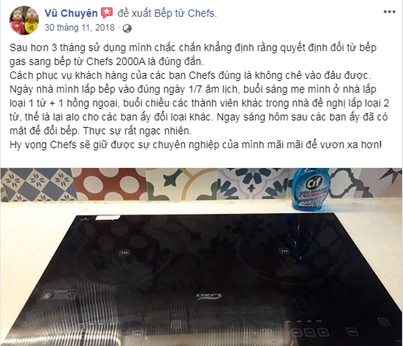 tư vấn mua bếp từ chefs eh dih2000a