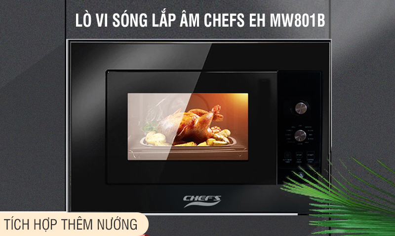 Lò vi sóng âm tủ có chức năng nướng Chefs EH MW801B