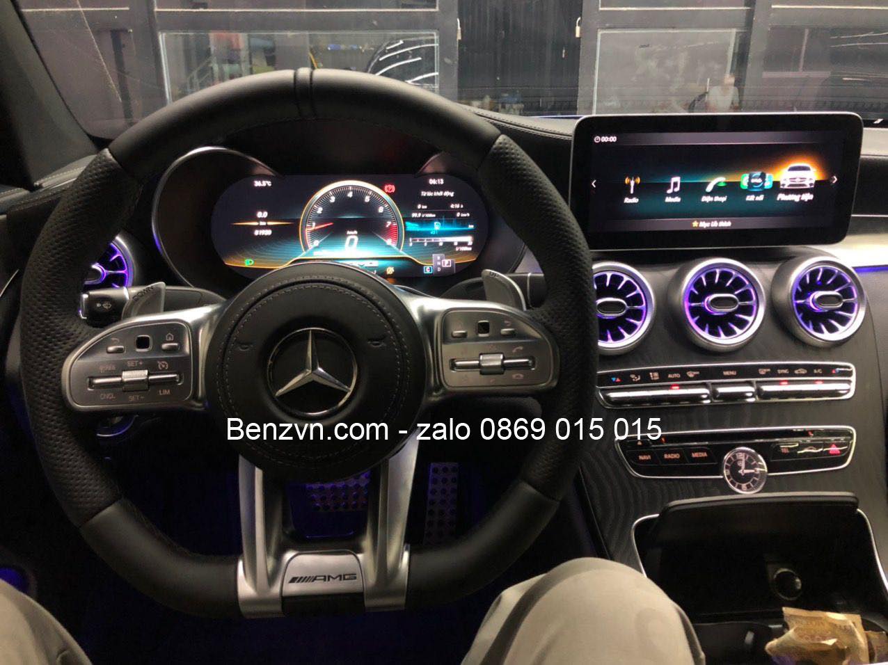 Mercedes benz C300 couper 2017 nâng cấp màn hình , đồng hồ tốc độ LCD