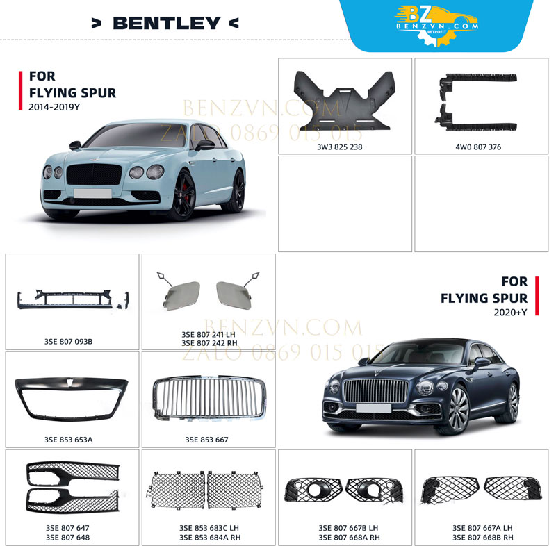 Phụ kiện nâng cấp xe Benlty flying 