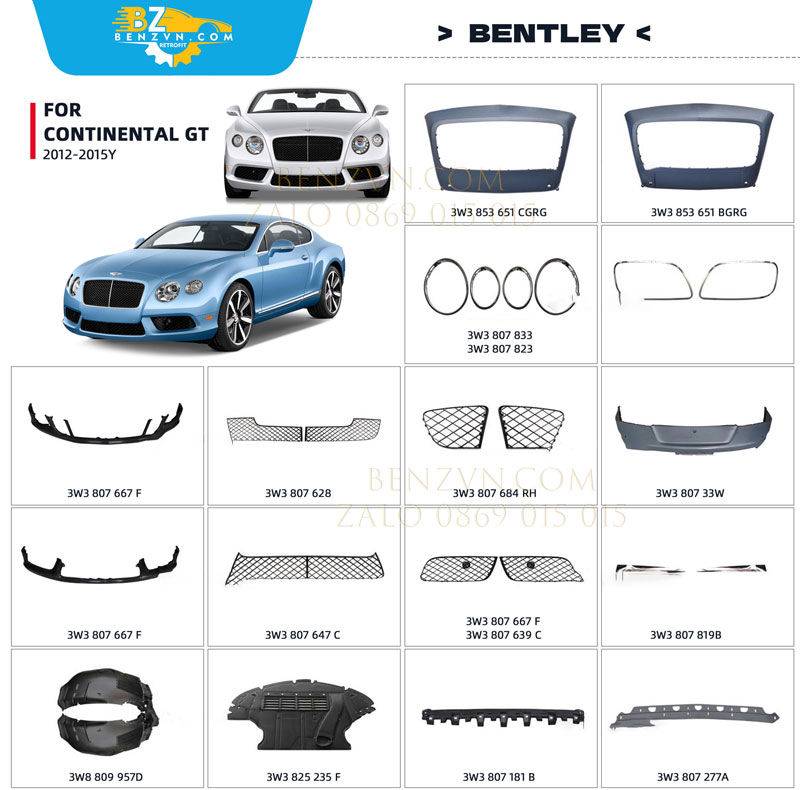 Phụ kiện nâng cấp xe Benlty GT