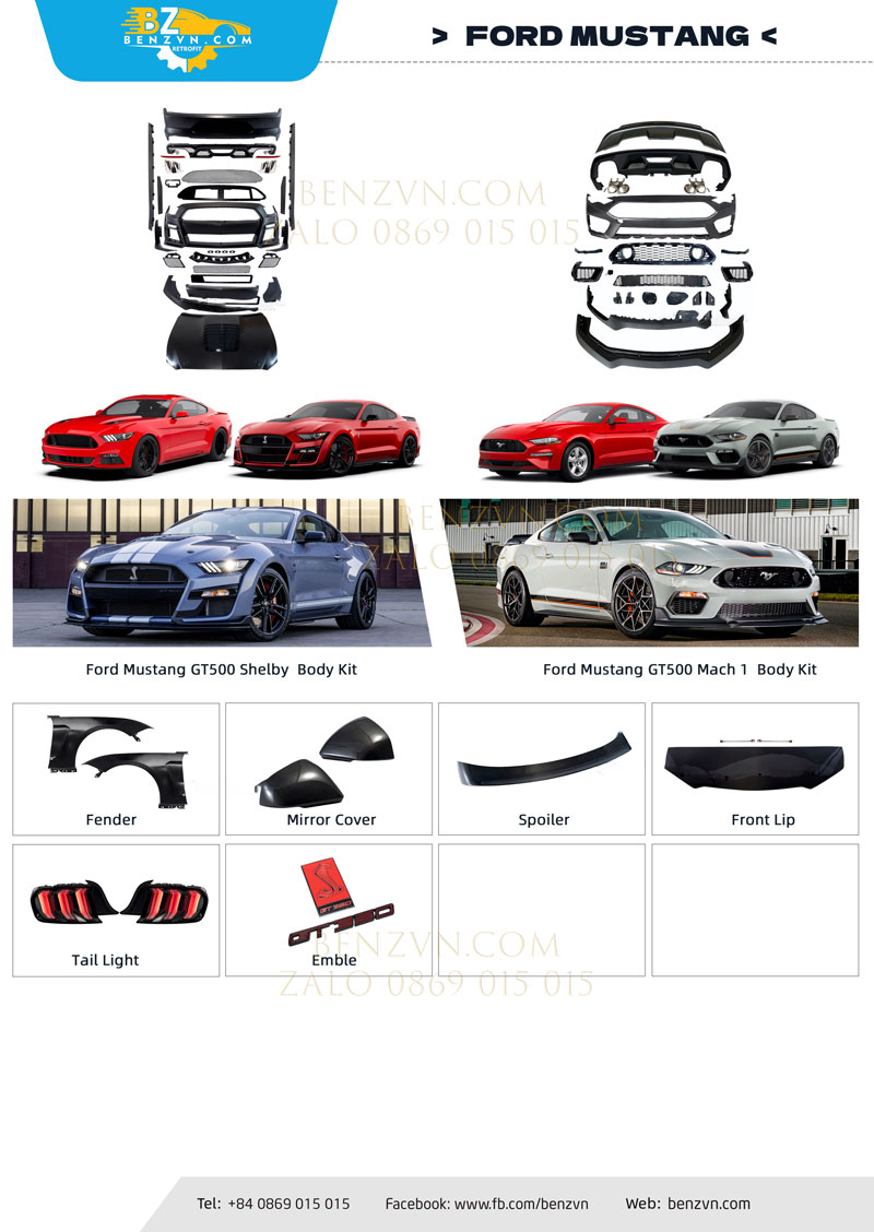 Nâng cấp body kit cho xe Ford Mustang