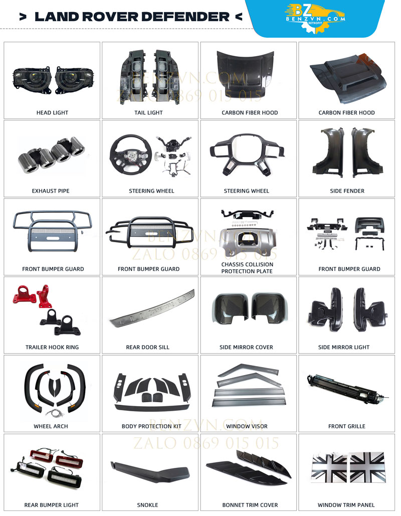 Phụ kiện cho xe Land Rover Defender