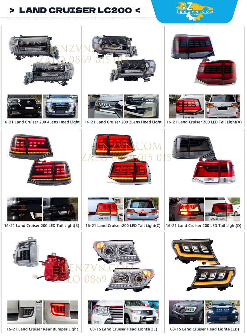 đèn pha xe Land Cruiser LC200