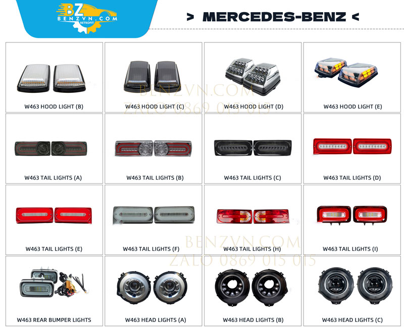 phụ kiện cho xe Mercedes G63 AMG