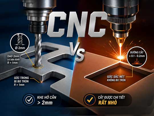 Khi nào không nên dùng máy CNC với mũi dao tròn để cắt chữ nổi biển quảng cáo?