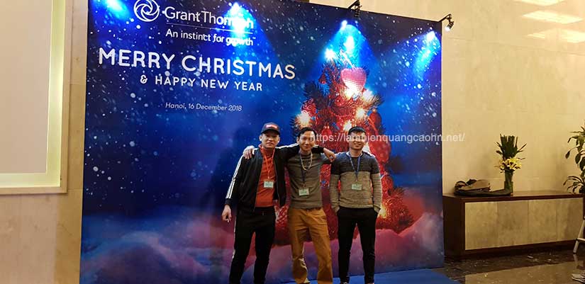 backdrop giáng sinh, làm backdrop, backdrop hội nghị