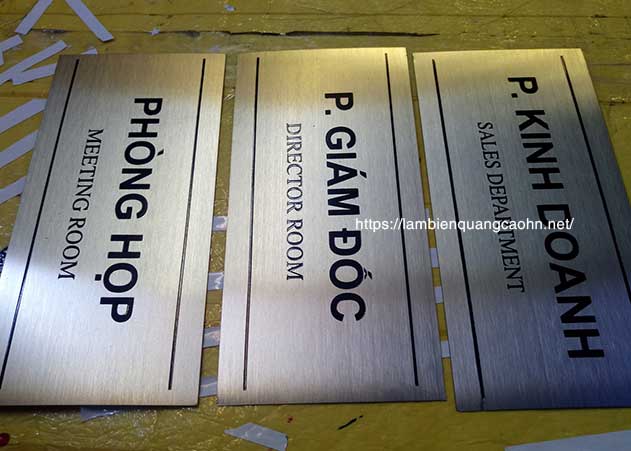 biển inox, biển tên phòng