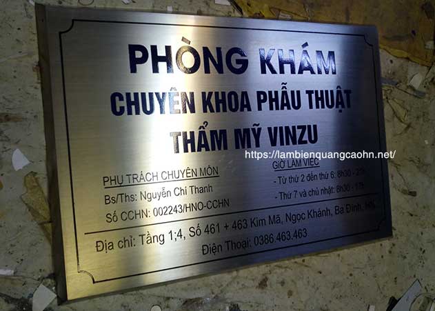 biển inox, biển tên công ty
