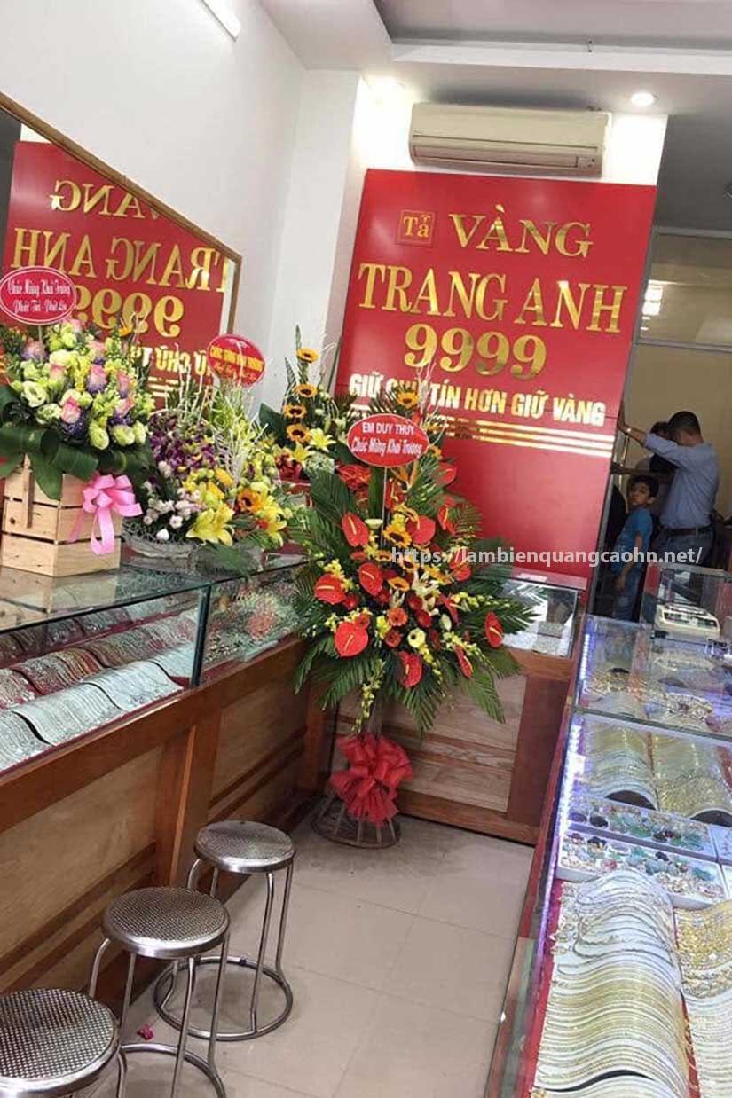 làm biển cửa hàng vàng bạc, biển chữ đồng, biển chữ nổi inox