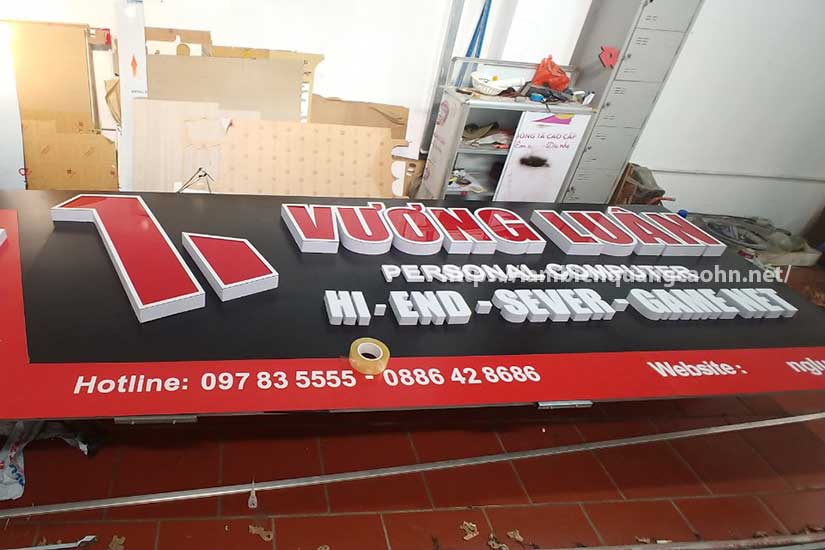 chữ mica nổi lọng viền