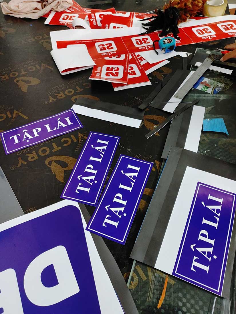 decal nam châm sát hạch lái xe, tập lái