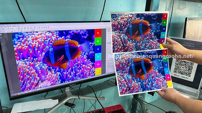 In biển quảng cáo màu RGB và CMYK