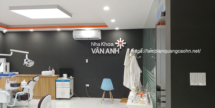 Biển quảng cáo nha khoa, biển phòng khám răng, backdrop văn phòng, logo treo tường