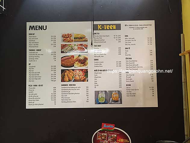 biển quảng cáo đồ ăn vặt đẹp