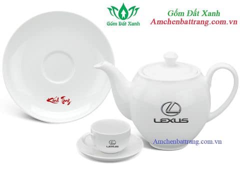 Ấm chén in logo Tân Cương Xanh