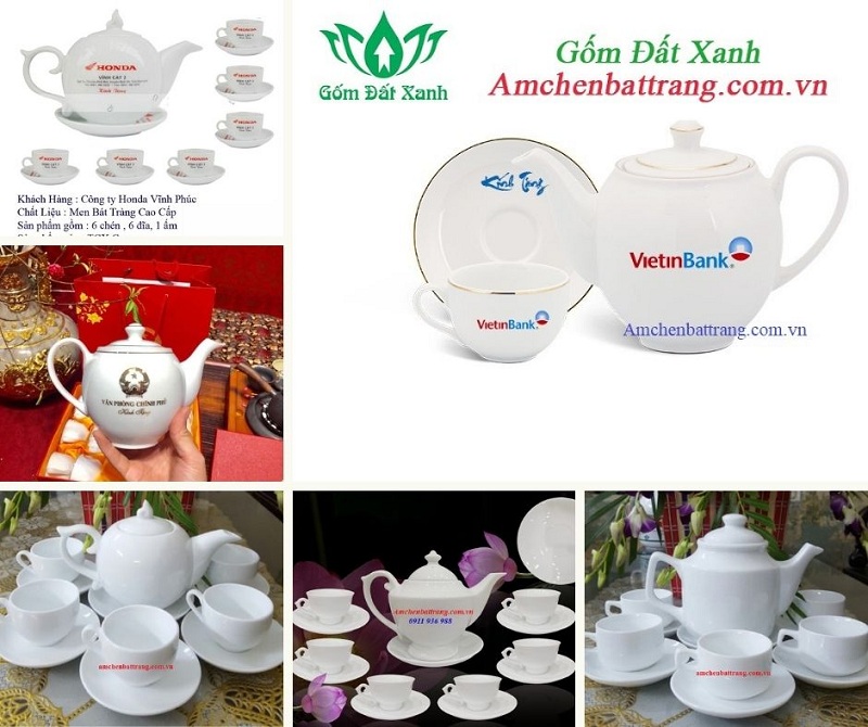 Báo giá ấm chén in logo mới nhất và các chi phí ảnh hưởng đến giá in logo ấm chén