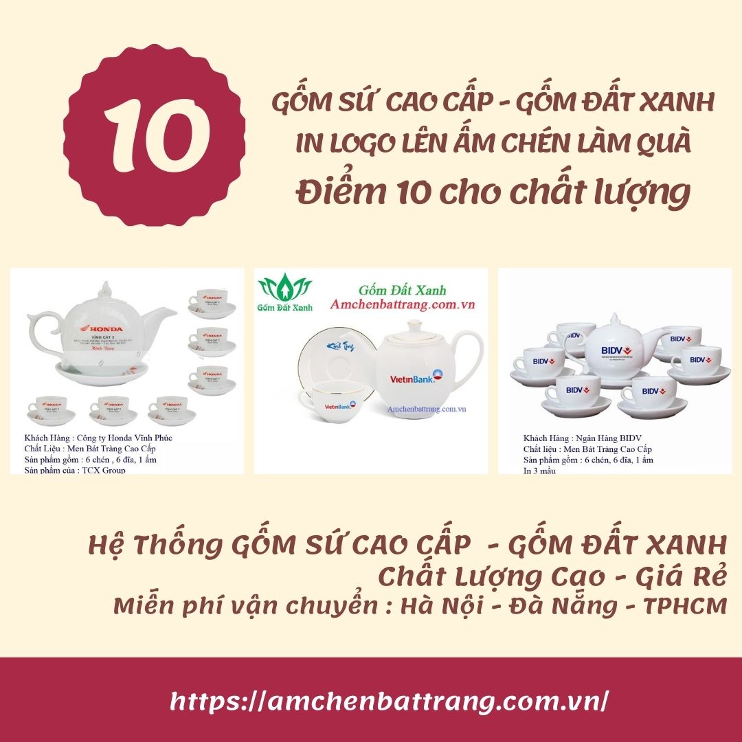 Ấm Chén In Logo Qùa Tặng