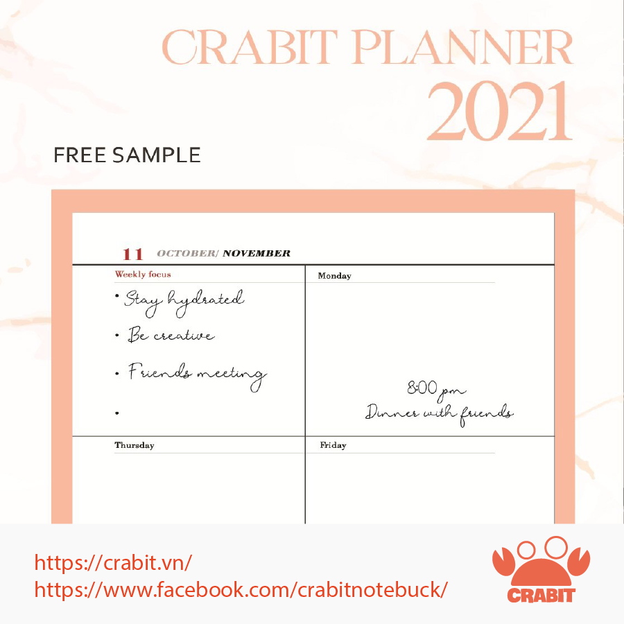 [FREE] File PDF sổ kế hoạch planner 2021 - Sổ Crabit Planner 2021