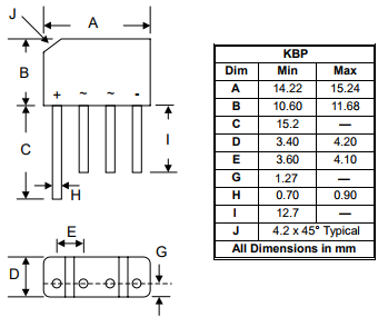 Diode cầu KBP307 3A 700V