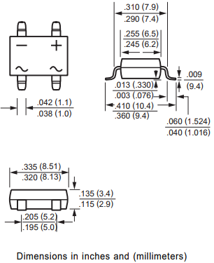 Diode cầu DB107S 1A 1000V SOP4