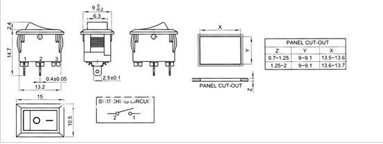 Công tắc 3 chân 3A 250V đen