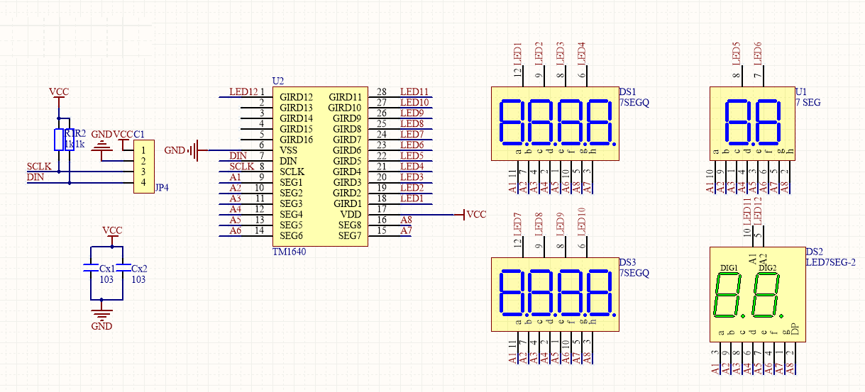 Sơ đồ module TM1640