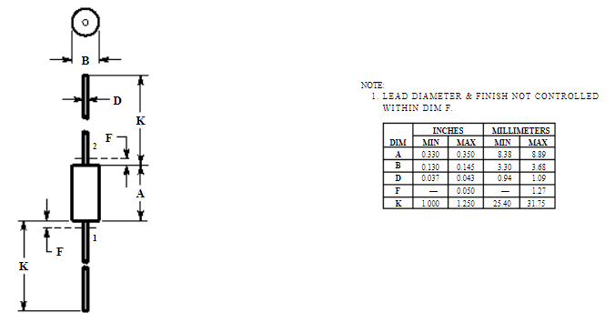 Diode Zener  1N5333B 3.3V 5W