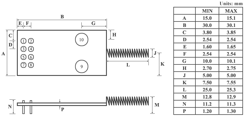 Module thu phát RF E07-M1101D chip CC1101 433Mhz 600m SPI