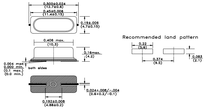 Kích thước Thạch anh 16Mhz 49S SMD