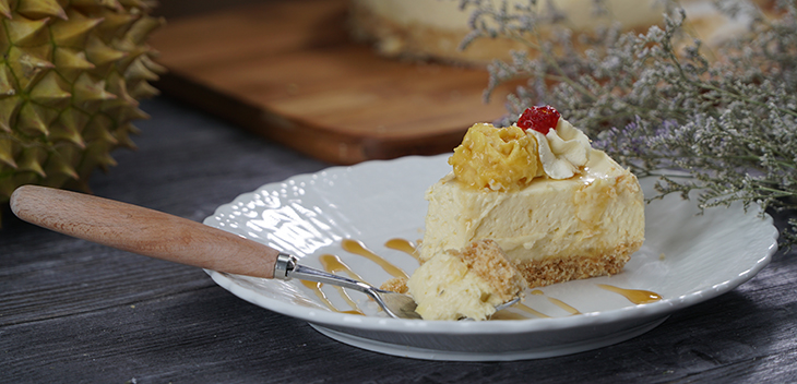 Cách làm bánh cheese cake sầu riêng ăn là ghiền