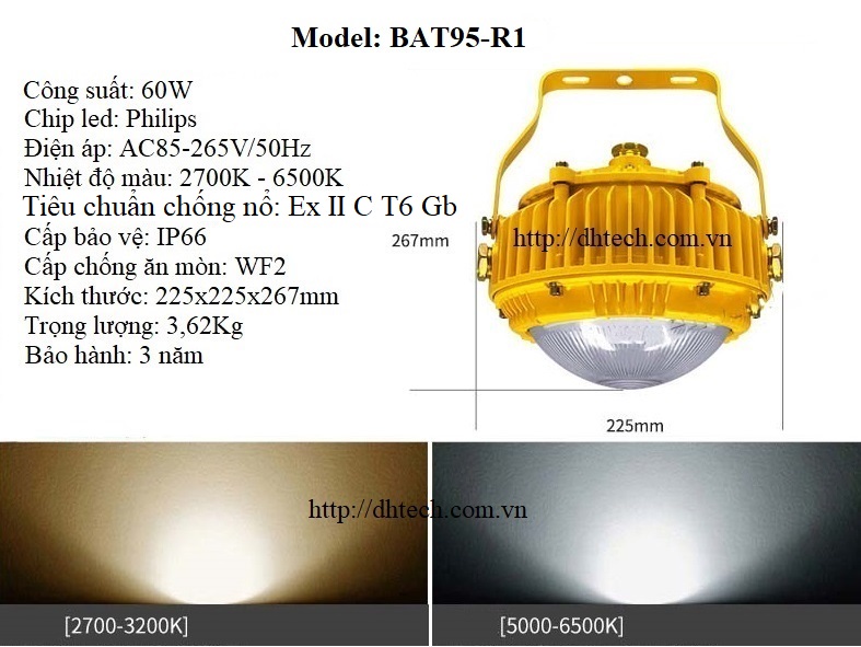 đèn led chống cháy nổ 60w