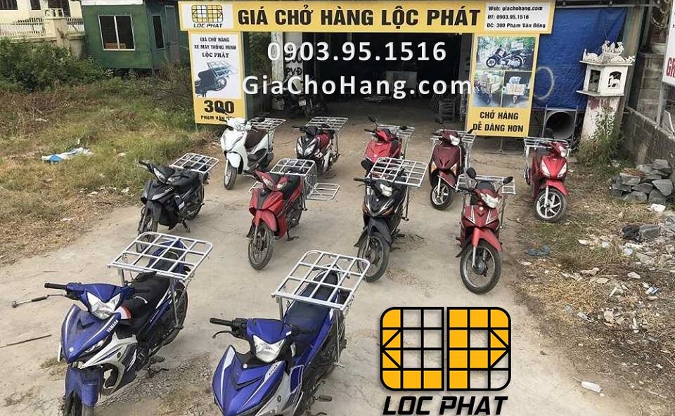 Giá chở hàng, baga chở hàng, giá đèo hàng xe máy Lộc Phát tại Hải Phòng