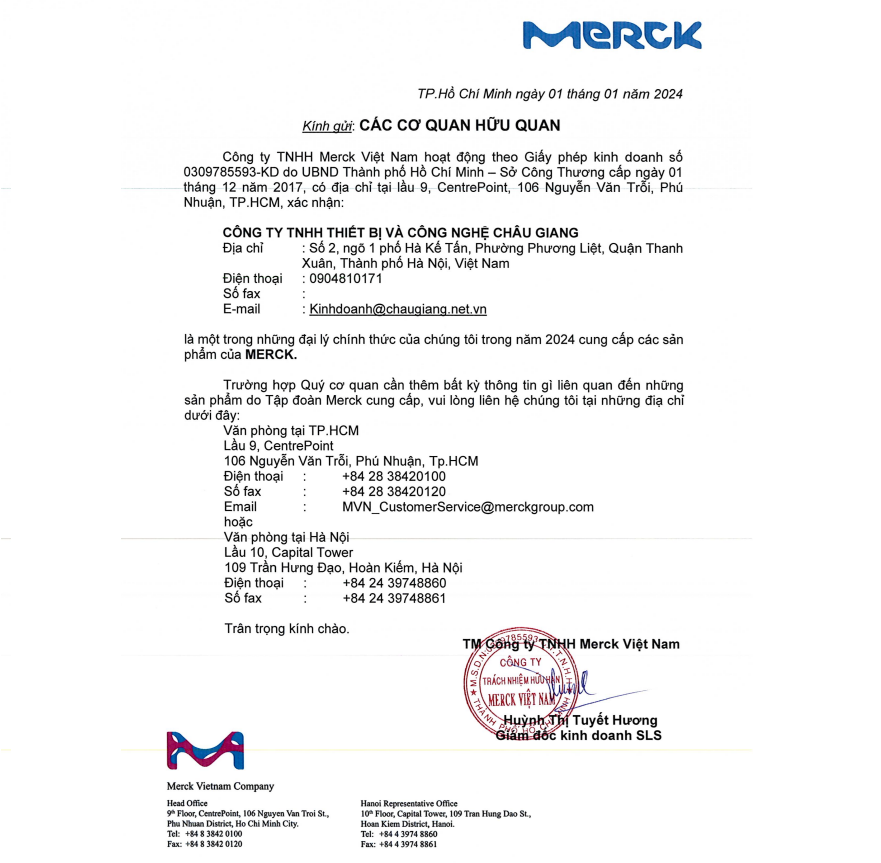 Đại lý chính thức của Merck Việt Nam