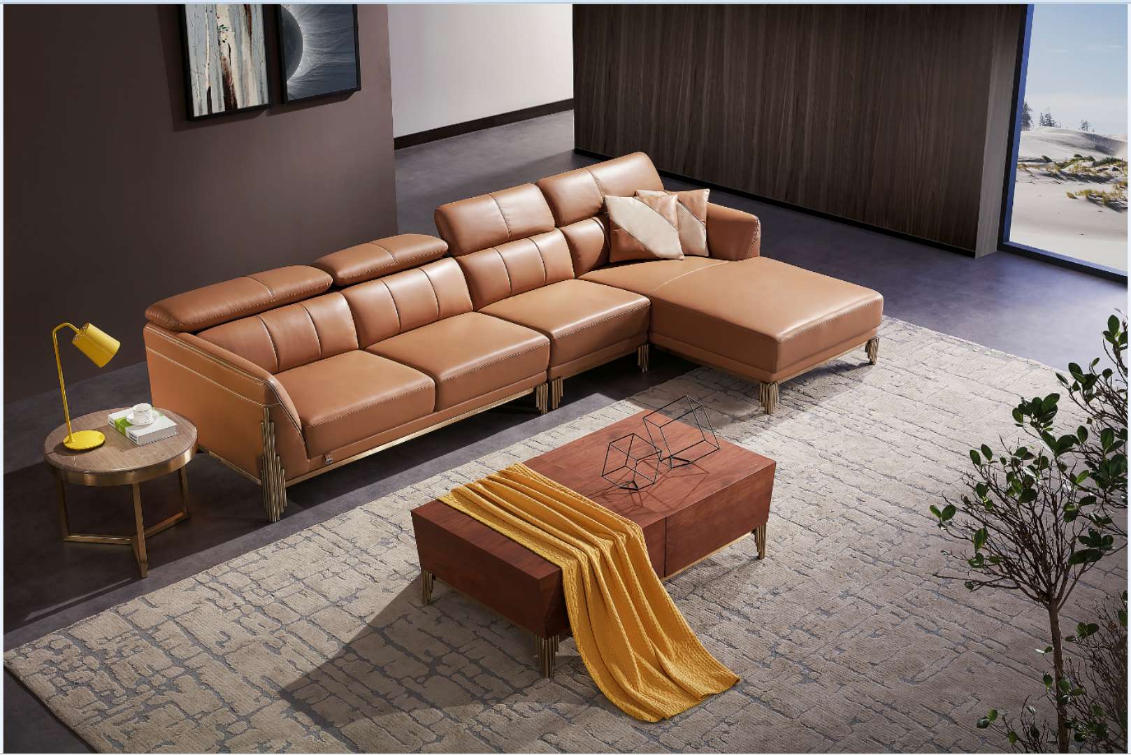 Sofa da bò nhập italia