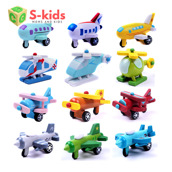 đồ Chơi Gỗ Mo Hinh 12 May Bay Mini đồ Chơi Cho Be Trai Kham Pha