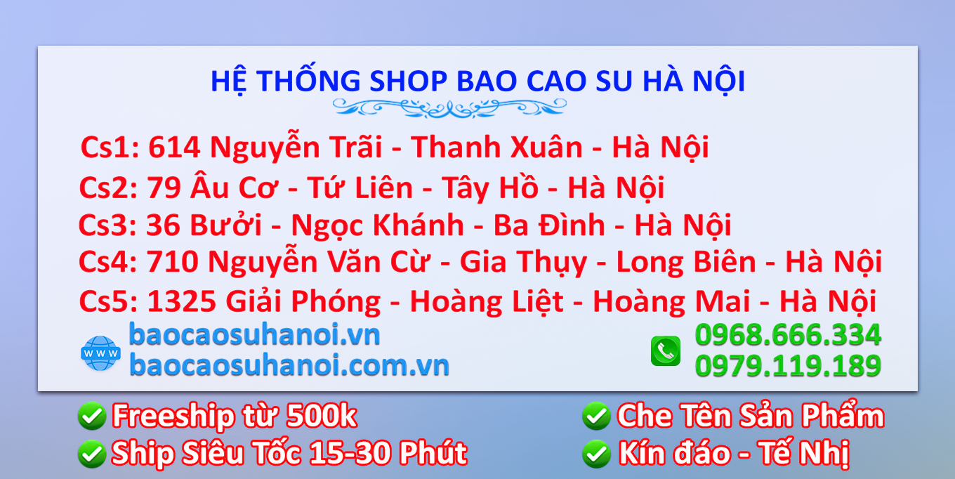 CỬA HÀNG BÁN BAO CAO SU NỘI ĐỊA TRUNG TẠI HƯNG YÊN