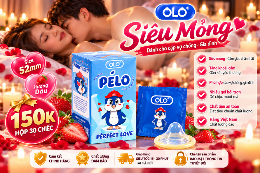 bao-cao-su-olo-pélo-size-52mm-hương-dâu-hộp-30-chiếc