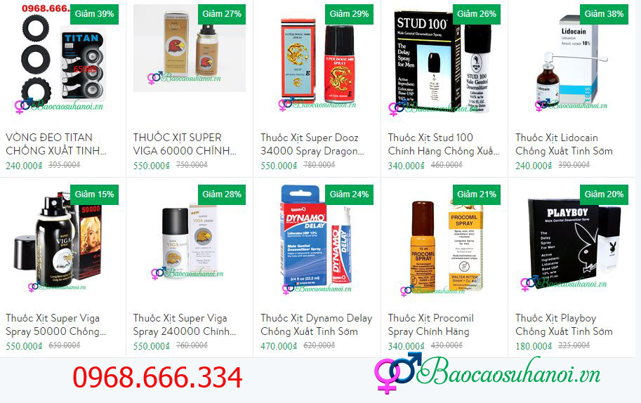 bảng giá bán chai xịt chống xuất tinh sớm