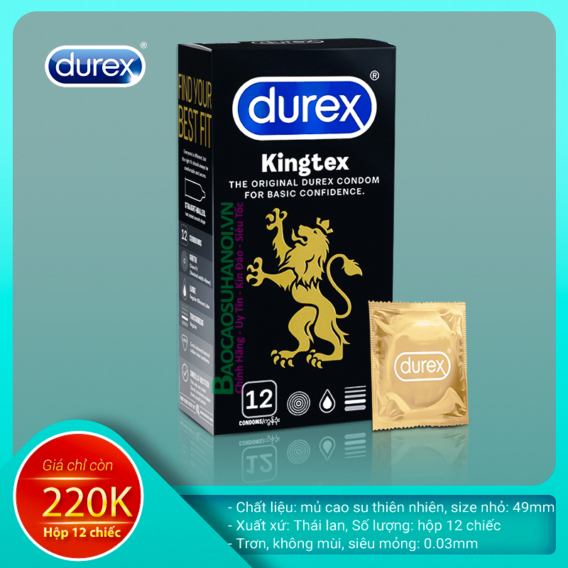 Bao Cao Su Durex Kingtex Size Nhỏ