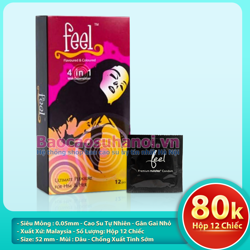Bao Cao Su Feel 4 in 1 Chống Xuất Tinh Sớm