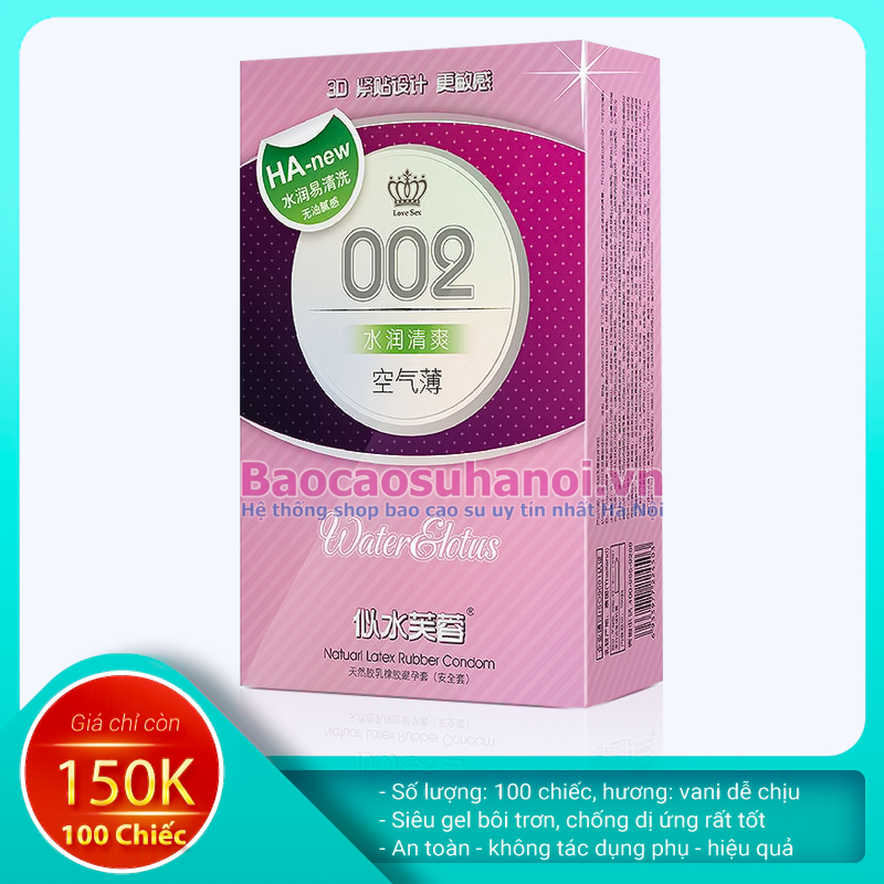 Bao Cao Su HA New 002 Water Lotus Siêu Gel Bôi Trơn - Nội Địa Trung Quốc
