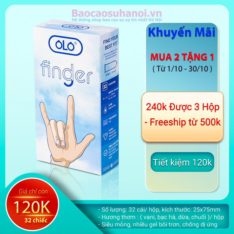 Bao Cao Su Ngón Tay OLO FINGER Hộp 32 Chiếc Cao Cấp