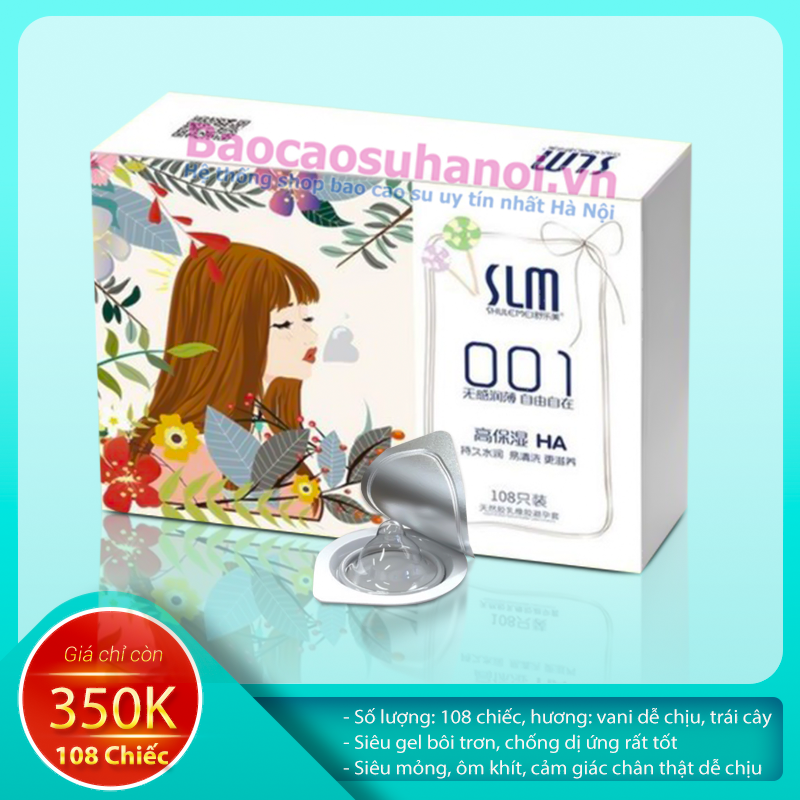 Bao Cao Su SLM 001 Siêu Mỏng Nhiều Gel Hộp 108 Chiếc Nội Địa Trung
