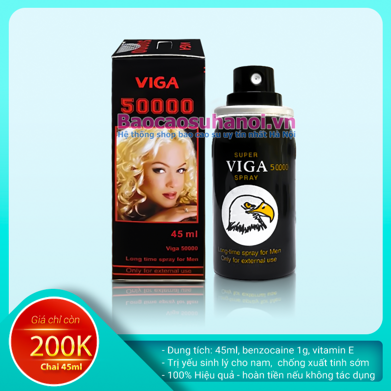 Thuốc Xịt Super Viga Spray 50000 Chống Xuất Tinh Sớm