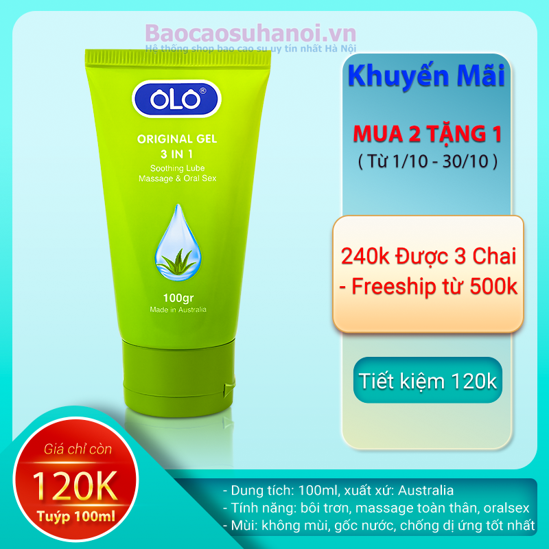 Gel Bôi Trơn OLO Original 3 in 1 Massage và oral sex Cao Cấp